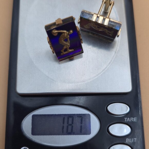 Swank Discus Thrower Cuff Links B789 - Picture 6 of 6